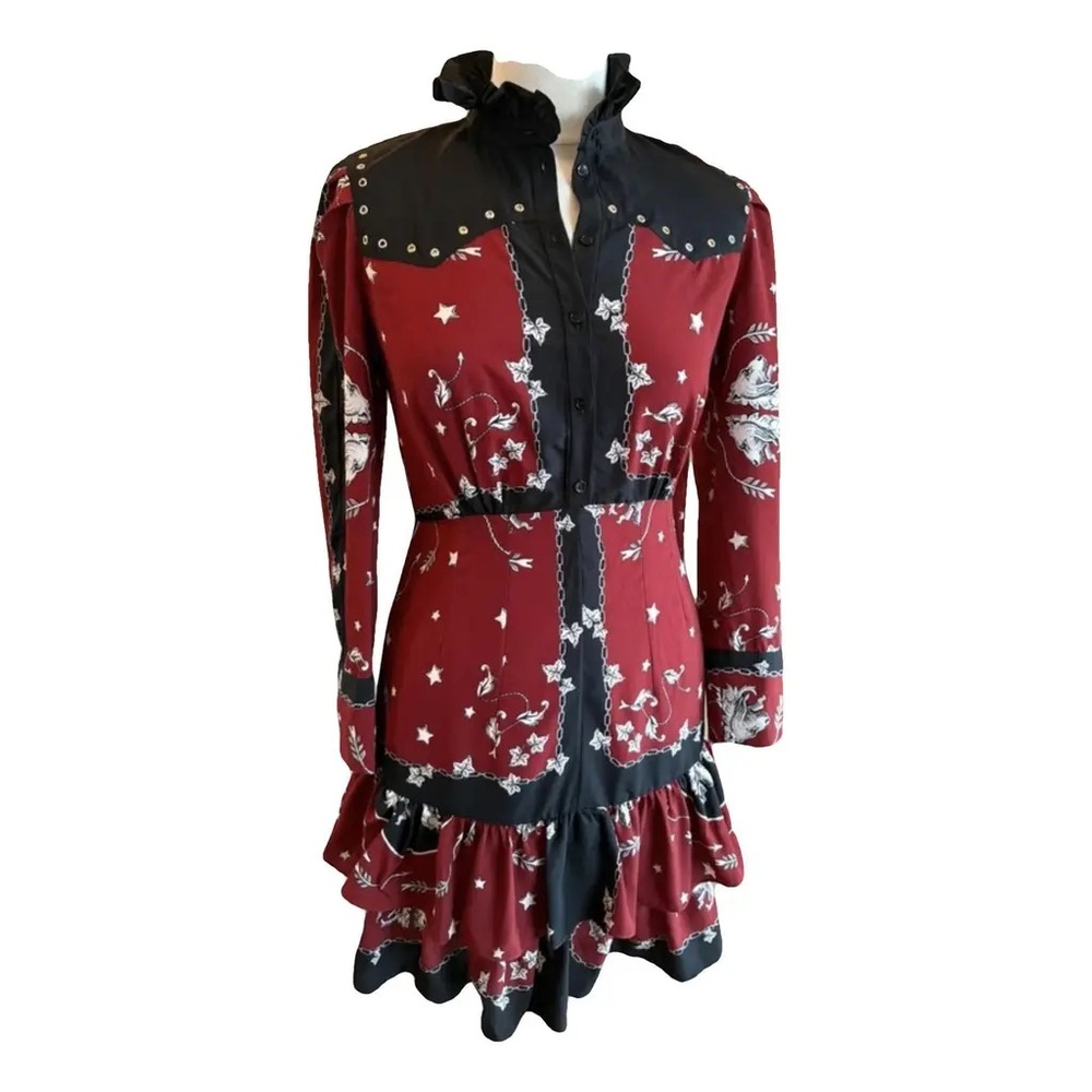 Stylish Cowboy Red and Black Women's Dress